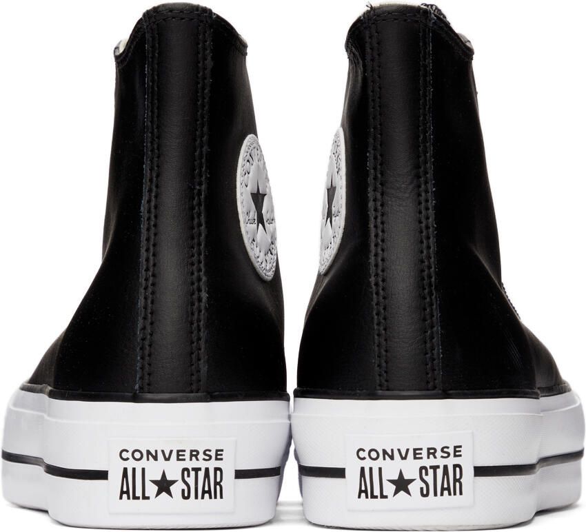 Converse Black Leather Chuck Taylor All Star Lift High Sneakers - Picture 2