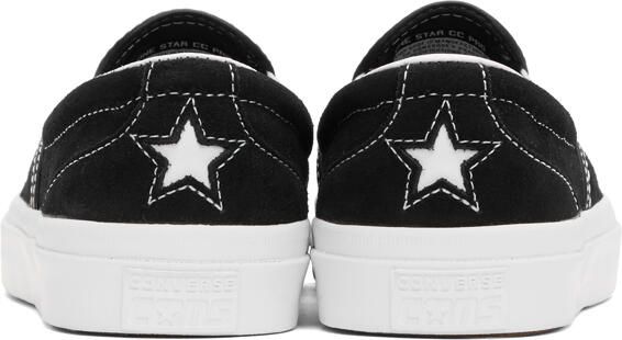 Converse Black Suede One Star Slip-On Sneakers - Picture 3