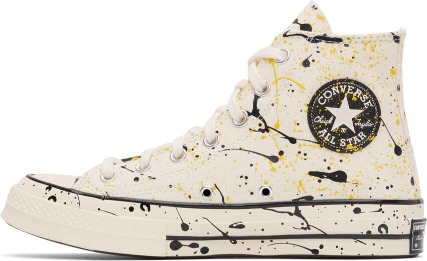 Converse Off-White Paint Splatter Chuck 70 Hi Sneakers - Picture 3