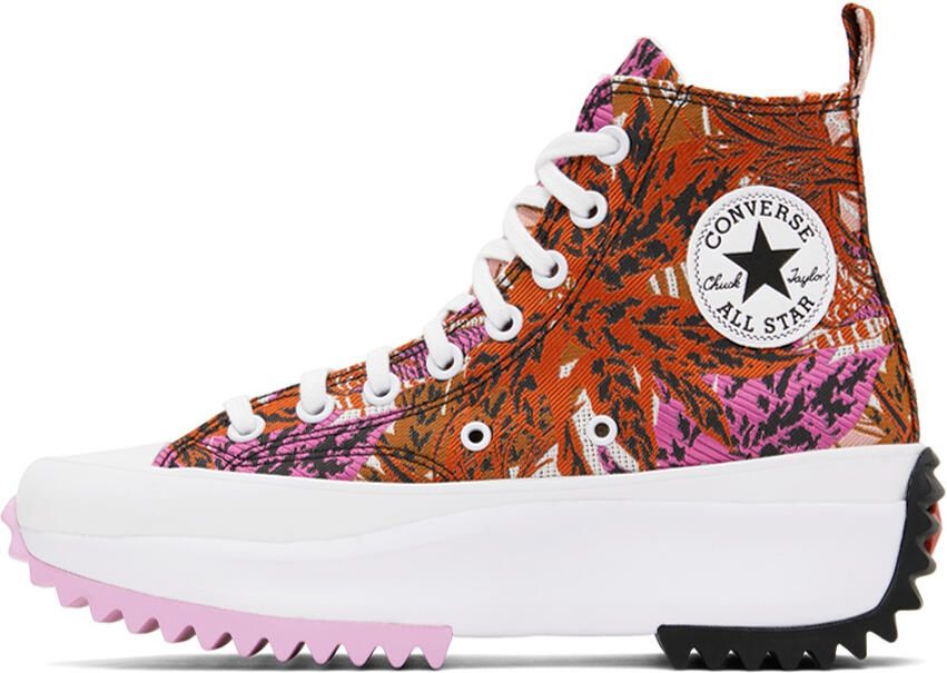 Converse Pink & Orange Run Star Hike Tropical Florals Sneakers - Picture 4