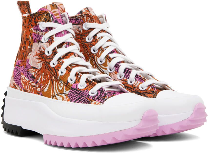 Converse Pink & Orange Run Star Hike Tropical Florals Sneakers - Picture 3