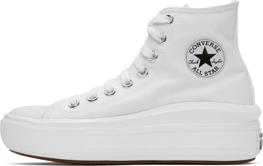 Converse White Chuck Taylor All Star Move Hi Sneakers - Picture 4