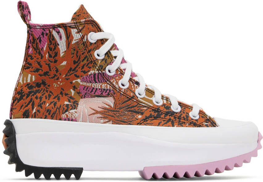 Converse Pink & Orange Run Star Hike Tropical Florals Sneakers