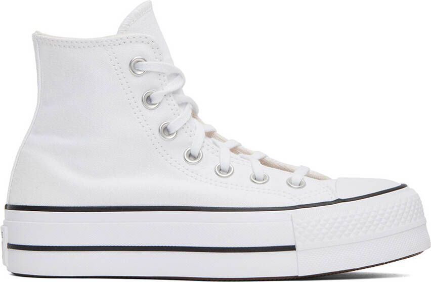 Converse White Leather Chuck Taylor All Star Platform Low Sneakers