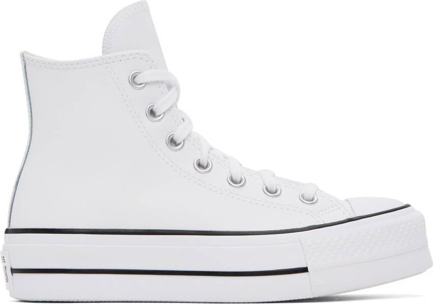 Converse White Leather Chuck Taylor All Star Lift High Sneakers