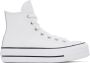 Converse White Leather Chuck Taylor All Star Lift High Sneakers - Thumbnail 1