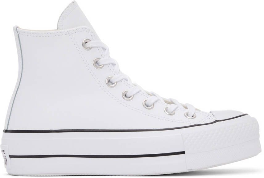 Converse White Leather Chuck Taylor All Star Lift High Sneakers