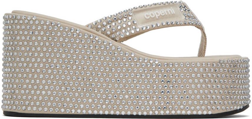 Coperni Beige Crystal Embellished Sandals