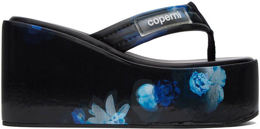 Coperni Blue & Black Holographic Sandals