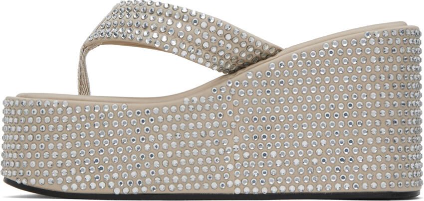 Coperni Beige Crystal Embellished Sandals - Picture 3