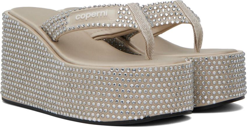 Coperni Beige Crystal Embellished Sandals - Picture 2