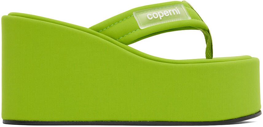 Coperni Green Wedge Sandals