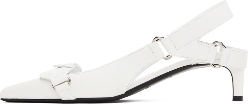 Courrèges White Racer Slingback Heels - Picture 3