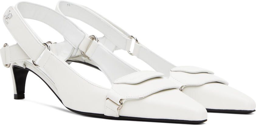 Courrèges White Racer Slingback Heels - Picture 2