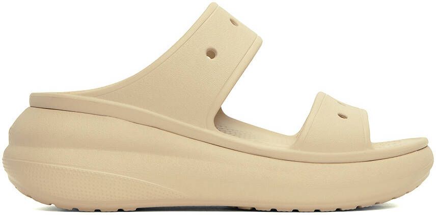 Crocs Beige Classic Crush Platform Sandals