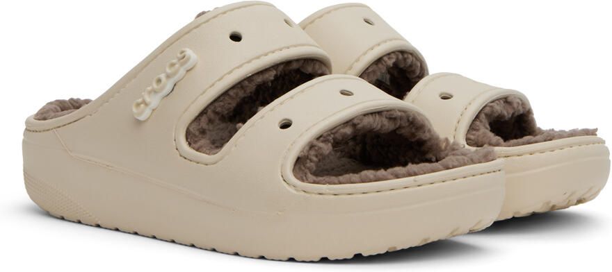 Crocs Beige Classic Cozzzy Sandals - Picture 3