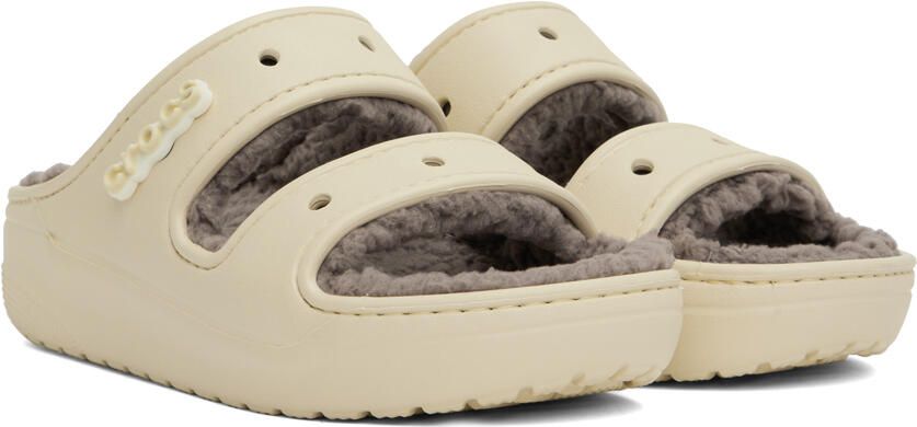 Crocs Beige Classic Cozzzy Sandals - Picture 4