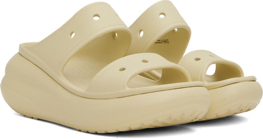 Crocs Beige Classic Crush Platform Sandals - Picture 2