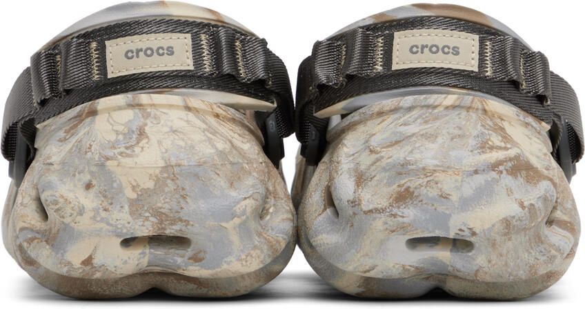 Crocs Off-White & Beige Echo Marbled Clogs
