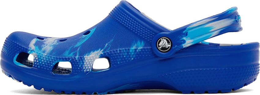 Crocs Blue Classic Marbled Clogs - Picture 4