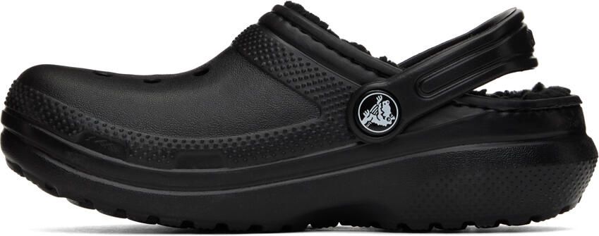 Crocs Kids Black Classic Lined Clogs - Picture 4