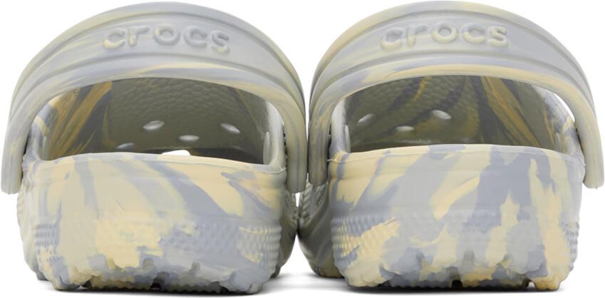 Crocs Kids Blue & Off-White Classic Marbled Clogs