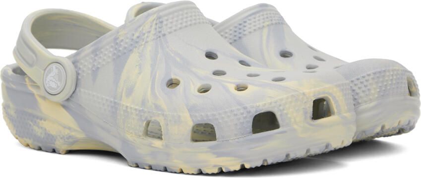 Crocs Kids Blue & Off-White Classic Marbled Clogs - Picture 2