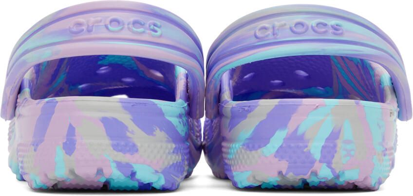 Crocs Kids Blue Classic Marbled Clogs