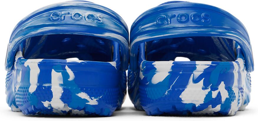 Crocs Kids Blue Classic Marbled Clogs