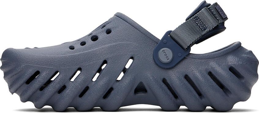 Crocs Kids Navy Echo Clogs - Picture 3