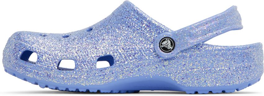 Crocs Purple Classic Glitter Clogs - Picture 4