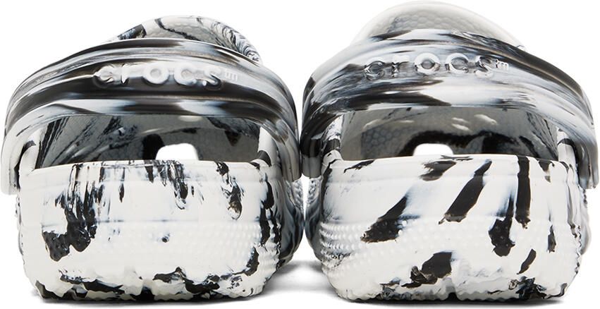 Crocs Black & White Marbled Clogs