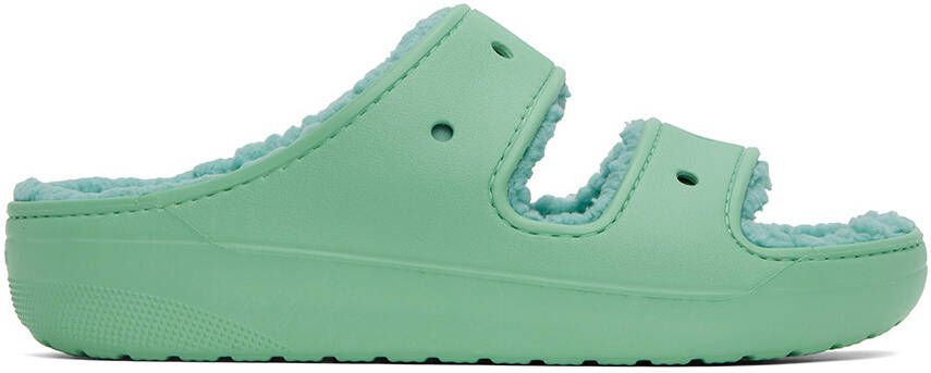 Crocs Green Classic Cozzzy Sandals