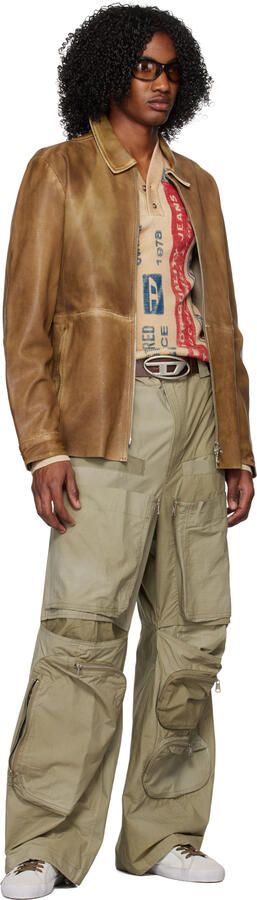 Diesel Off-White & Brown S-Leroji Low Sneakers - Picture 4