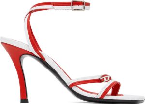 Diesel Red & White D-Venus Heeled Sandals