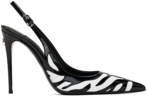Dolce & Gabbana Black & White Lollo Zebra Heels