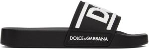 Dolce & Gabbana Black Beachwear Slides