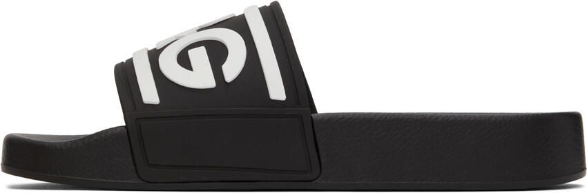 Dolce & Gabbana Black Beachwear Slides - Picture 3