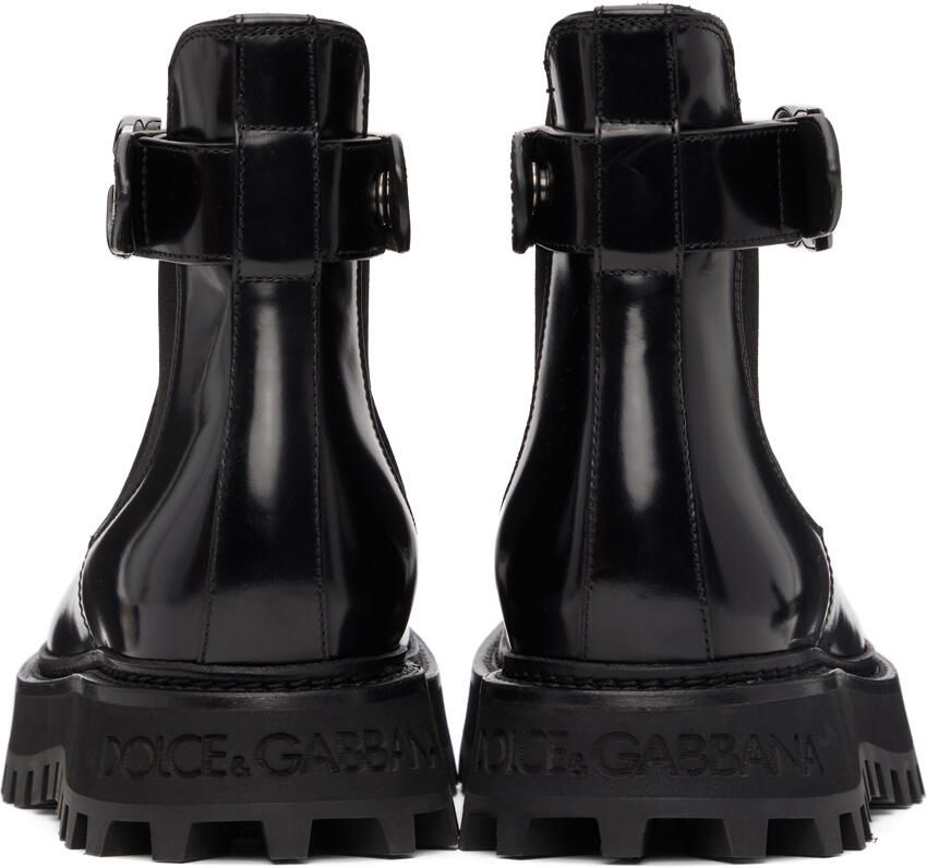 Dolce & Gabbana Black Brushed Ankle Boots