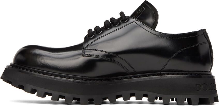 Dolce & Gabbana Black Brushed Derbys - Picture 3