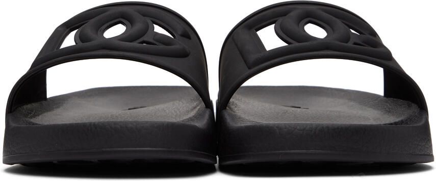 Dolce & Gabbana Black Cut-Out Logo Sandals - Picture 3
