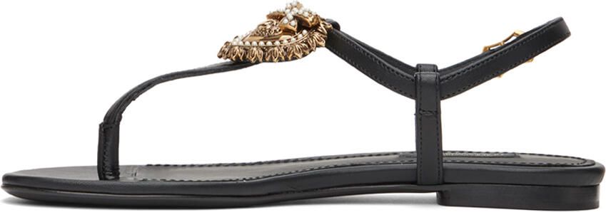 Dolce & Gabbana Black Devotion Sandals - Picture 4