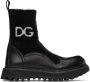Dolce & Gabbana Black Hors Sock Ankle Boots - Thumbnail 1
