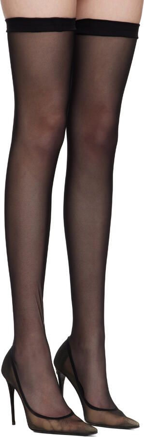 Dolce & Gabbana Black Kim Kardashian Edition Stretch Tulle Tall Boots - Picture 2