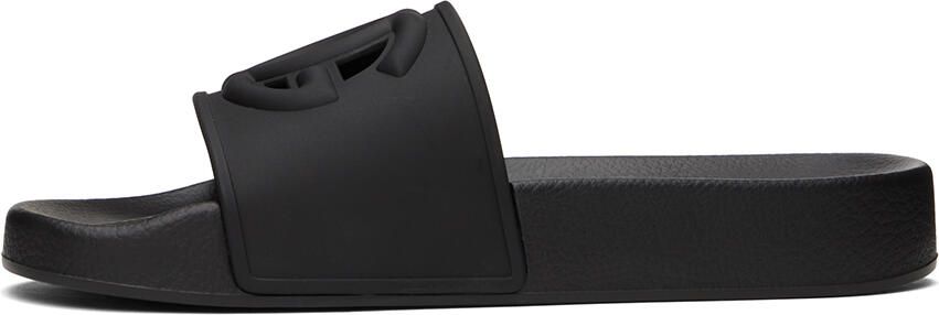 Dolce & Gabbana Black Logo Cutout Slides - Picture 4