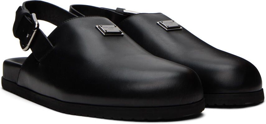Dolce & Gabbana Black Logo Mules - Picture 2