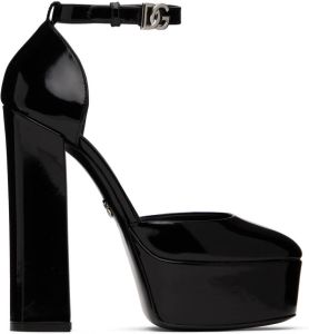 Dolce & Gabbana Black Polished Platform Heels