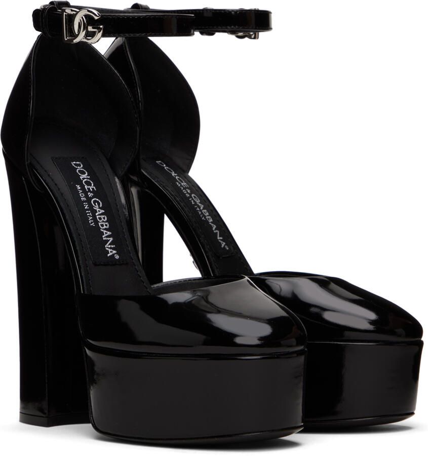 Dolce & Gabbana Black Polished Platform Heels