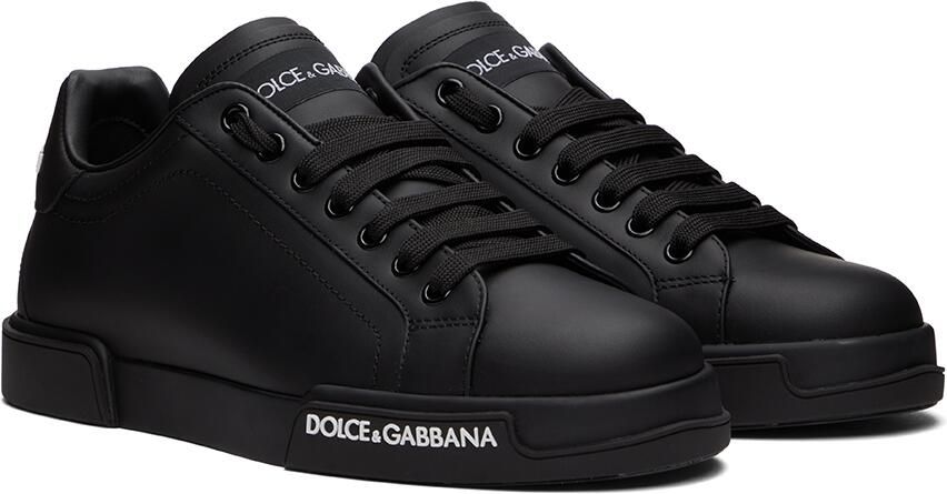 Dolce & Gabbana Black Portofino Low-Top Sneakers - Picture 2