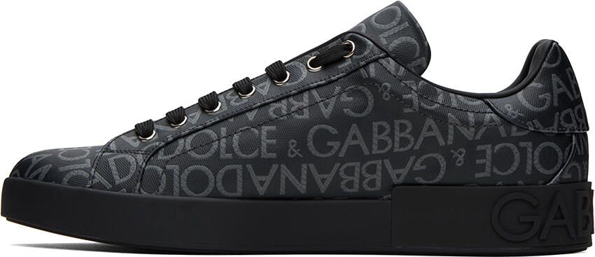 Dolce & Gabbana Black Portofino Sneakers - Picture 3